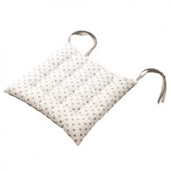 Decostars Housses De Chaises Et Galettes De Chaises Galette De Chaise Ă Petits Pois Coton Naturel 38 X 38