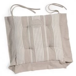 Maisons Du Monde Housses De Chaises Et Galettes De Chaises Galette De Chaise à Rayures En Coton Beige