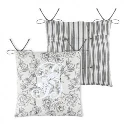 Home Maison Housses De Chaises Et Galettes De Chaises Galette De Chaise Avec Monogramme Coton Ecru 40 X 40