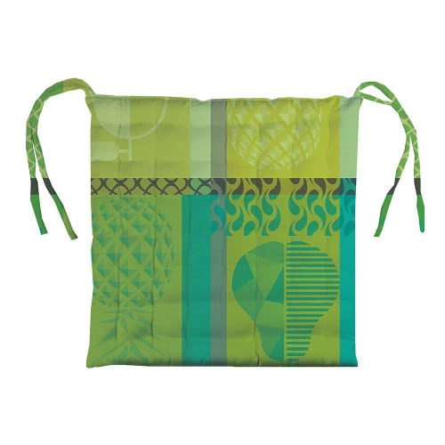 Garnier Thiebaut Housses De Chaises Et Galettes De Chaises Galette De Chaise Enduit Imperméable Vert 38X38 – Image 3