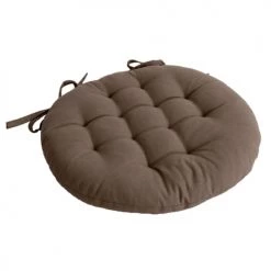 Home Maison Housses De Chaises Et Galettes De Chaises Galette De Chaise Piquée Et Ronde Coton Vison 38 X 38