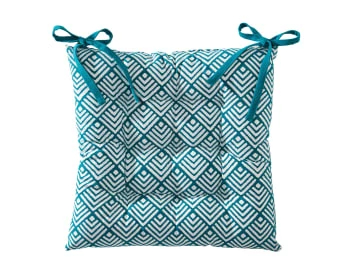 Becquet Housses De Chaises Et Galettes De Chaises Galette De Chaise Réversible Orange Paprika 40x40 En Coton – Image 6