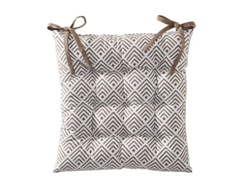 Becquet Housses De Chaises Et Galettes De Chaises Galette De Chaise Réversible Orange Paprika 40x40 En Coton – Image 4