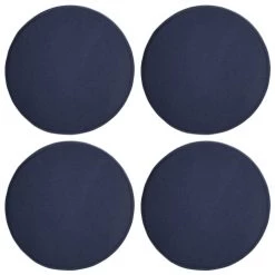Magma Housses De Chaises Et Galettes De Chaises Galettes De Chaise Bleu Foncé Imitation Feutre - Lot De 4 - Ø 35cm