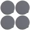 Magma Housses De Chaises Et Galettes De Chaises Galettes De Chaise Gris Foncé Imitation Cuir - D.37 - Lot De 4
