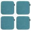 Magma Housses De Chaises Et Galettes De Chaises Galettes De Chaises Carrées Bleu Pétrole - Lot De 4 - Env. 35x35 Cm