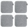 Magma Housses De Chaises Et Galettes De Chaises Galettes De Chaises Carrées Gris Clair- Lot De 4 - Env.35x35 Cm