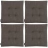 Magma Housses De Chaises Et Galettes De Chaises Galettes De Chaises Carrées Taupe Bi-matière-Lot De 4 - 42x42cm