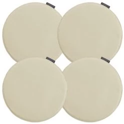 Magma Housses De Chaises Et Galettes De Chaises Galettes De Chaises Rondes Beige Naturel - Lot De 4 -Ø 35cm