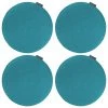 Magma Housses De Chaises Et Galettes De Chaises Galettes De Chaises Rondes Bleu Pétrole - Lot De 4 - Ø 35cm