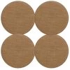 Magma Housses De Chaises Et Galettes De Chaises Galettes De Chaises Rondes Caramel Bi-matière-Lot De 4 - Env.Ø 35cm