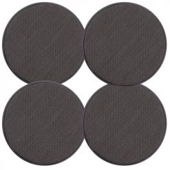 Magma Housses De Chaises Et Galettes De Chaises Galettes De Chaises Rondes Grises Bi-matière-Lot De 4 - Env.Ø 35cm