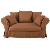 Maisons Du Monde Housses De Canapé Housse De Canapé 2 Places En Lin Froissé Orange De Sienne