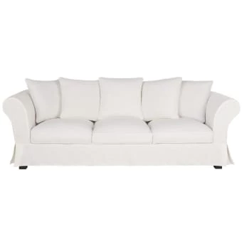 Maisons Du Monde Housses De Canapé Housse De Canapé 4/5 Places En Lin Froissé Ocre – Image 2