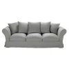 Maisons Du Monde Housses De Canapé Housse De Canapé 4/5 Places En Lin Froissé Gris Clair