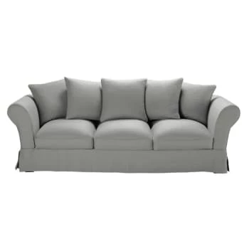 Maisons Du Monde Housses De Canapé Housse De Canapé 4/5 Places En Lin Froissé Ocre – Image 4