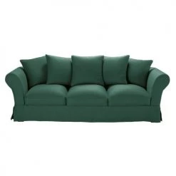 Maisons Du Monde Housses De Canapé Housse De Canapé 4/5 Places En Lin Froissé Vert