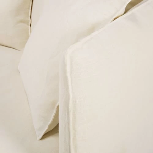Maisons Du Monde Housses De Canapé Housse De Canapé Convertible 3/4 Places En Lin Froissé Blanc – Image 5