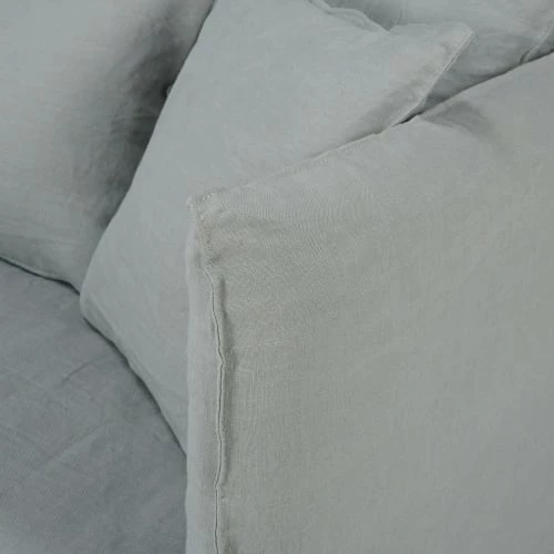 Maisons Du Monde Housses De Canapé Housse De Canapé Convertible 3/4 Places En Lin Froissé Gris Clair – Image 5
