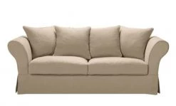 Maisons Du Monde Housses De Canapé Housse De Canapé Fixe Et Convertible 3/4 Places (6 Cm) En Lin Froissé Beige Ficelle