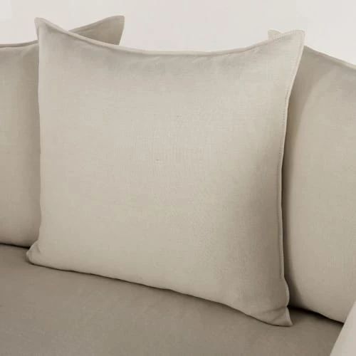Maisons Du Monde Housses De Canapé Housse De Canapé-lit 2 Places En Lin Supérieur Beige – Image 4