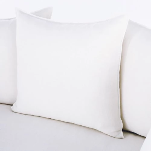 Maisons Du Monde Housses De Canapé Housse De Canapé-lit 3/4 Places En Lin Supérieur Blanc – Image 4