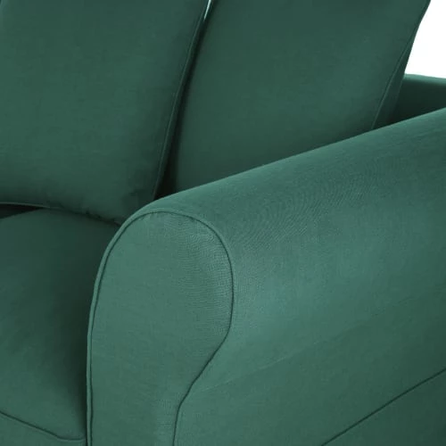 Maisons Du Monde Housses De Canapé Housse De Canapé-lit 3/4 Places (matelas 12 Cm) En Lin Froissé Vert – Image 4