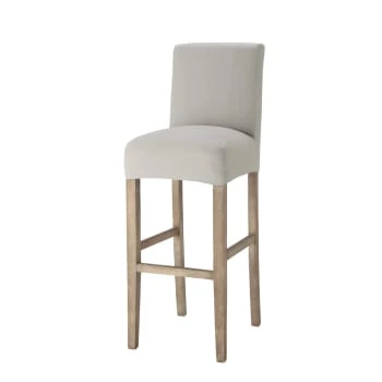 Maisons Du Monde Housses De Chaises Et Galettes De Chaises Housse De Chaise De Bar En Coton Gris Clair – Image 6