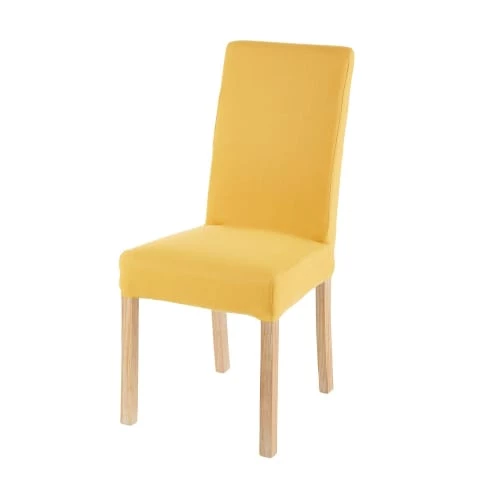 Maisons Du Monde Housses De Chaises Et Galettes De Chaises Housse De Chaise En Coton Jaune Moutarde 41x70