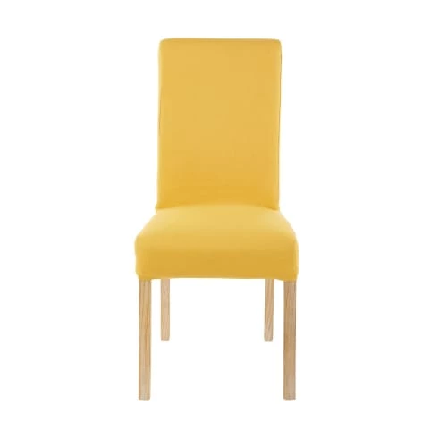 Maisons Du Monde Housses De Chaises Et Galettes De Chaises Housse De Chaise En Coton Jaune Moutarde 41x70 â Image 2