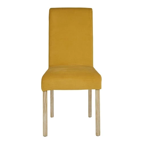 Maisons Du Monde Housses De Chaises Et Galettes De Chaises Housse De Chaise En Velours Jaune Moutarde, OEKO-TEX® – Image 2