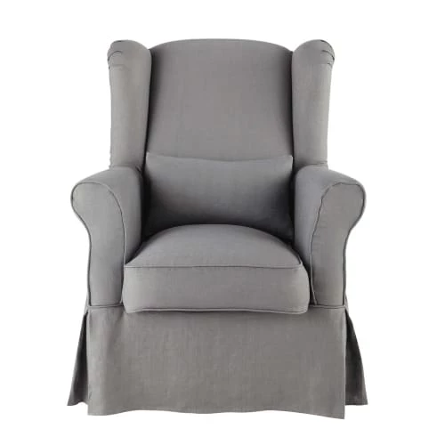 Maisons Du Monde Housses De Fauteuil Housse De Fauteuil En Lin Grise – Image 2