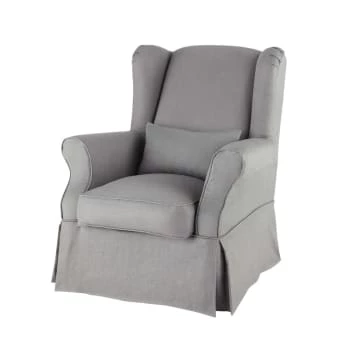 Maisons Du Monde Housses De Fauteuil Housse De Fauteuil En Lin Grise – Image 4