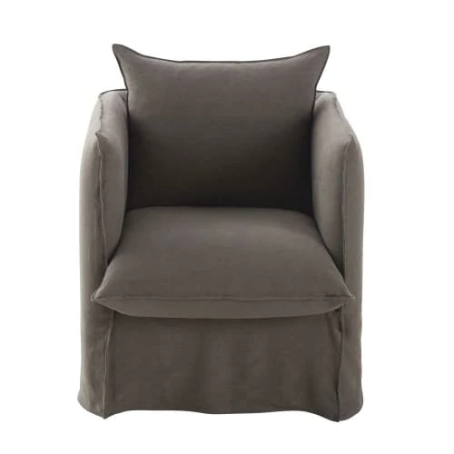 Maisons Du Monde Housses De Fauteuil Housse De Fauteuil En Lin Supérieur Gris