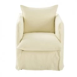 Maisons Du Monde Housses De Fauteuil Housse De Fauteuil En Lin Supérieur Ivoire