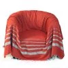 Fouta Futée Housses De Fauteuil ISTANBUL - Jeté De Fauteuil Coton Rouge Lurex Rayures Argent 200 X 200